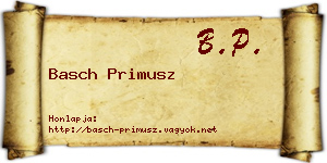 Basch Primusz névjegykártya